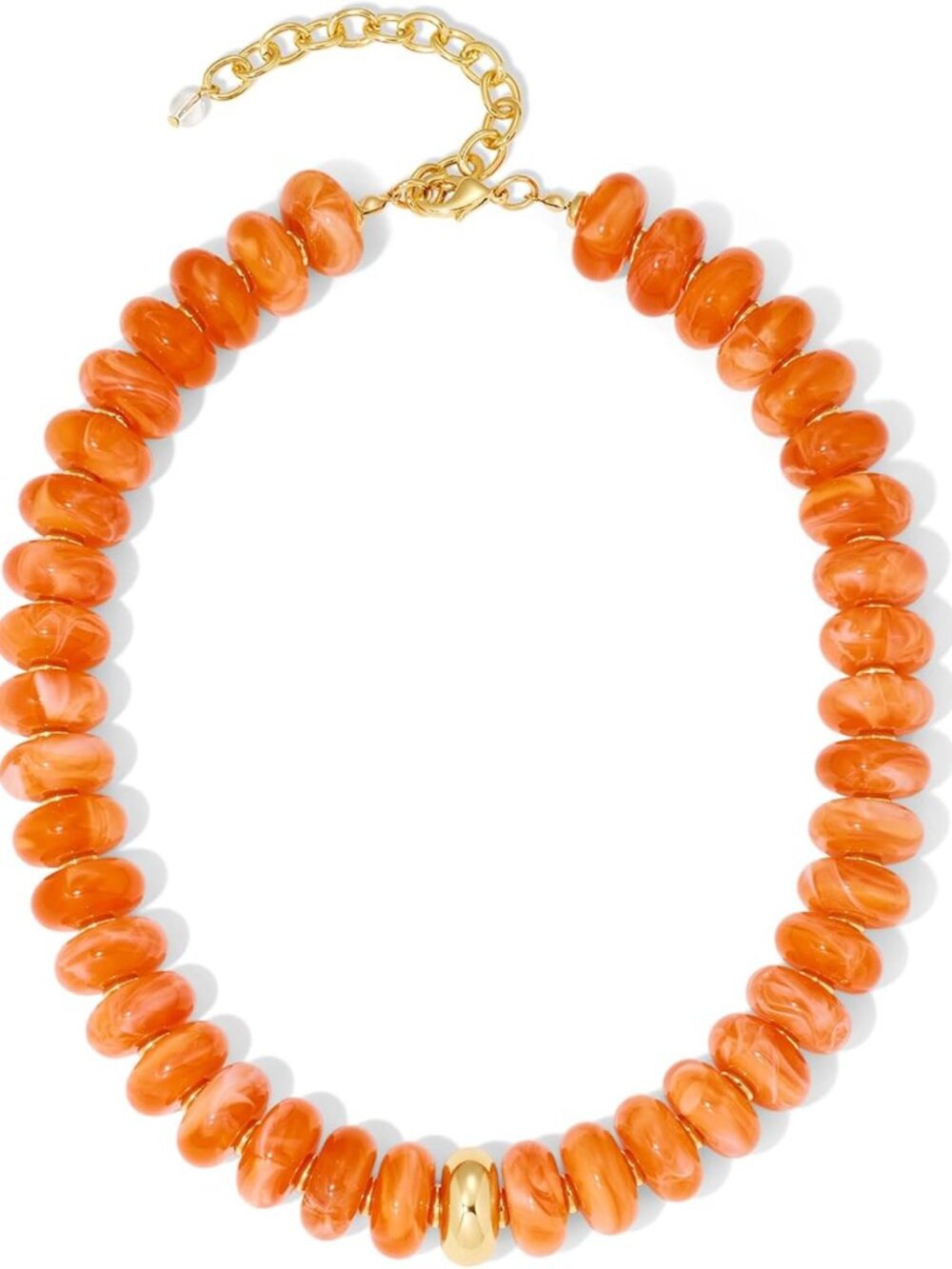 Chunky Beaded Choker Necklace for Women Statement Necklace with Gold Accent Adju